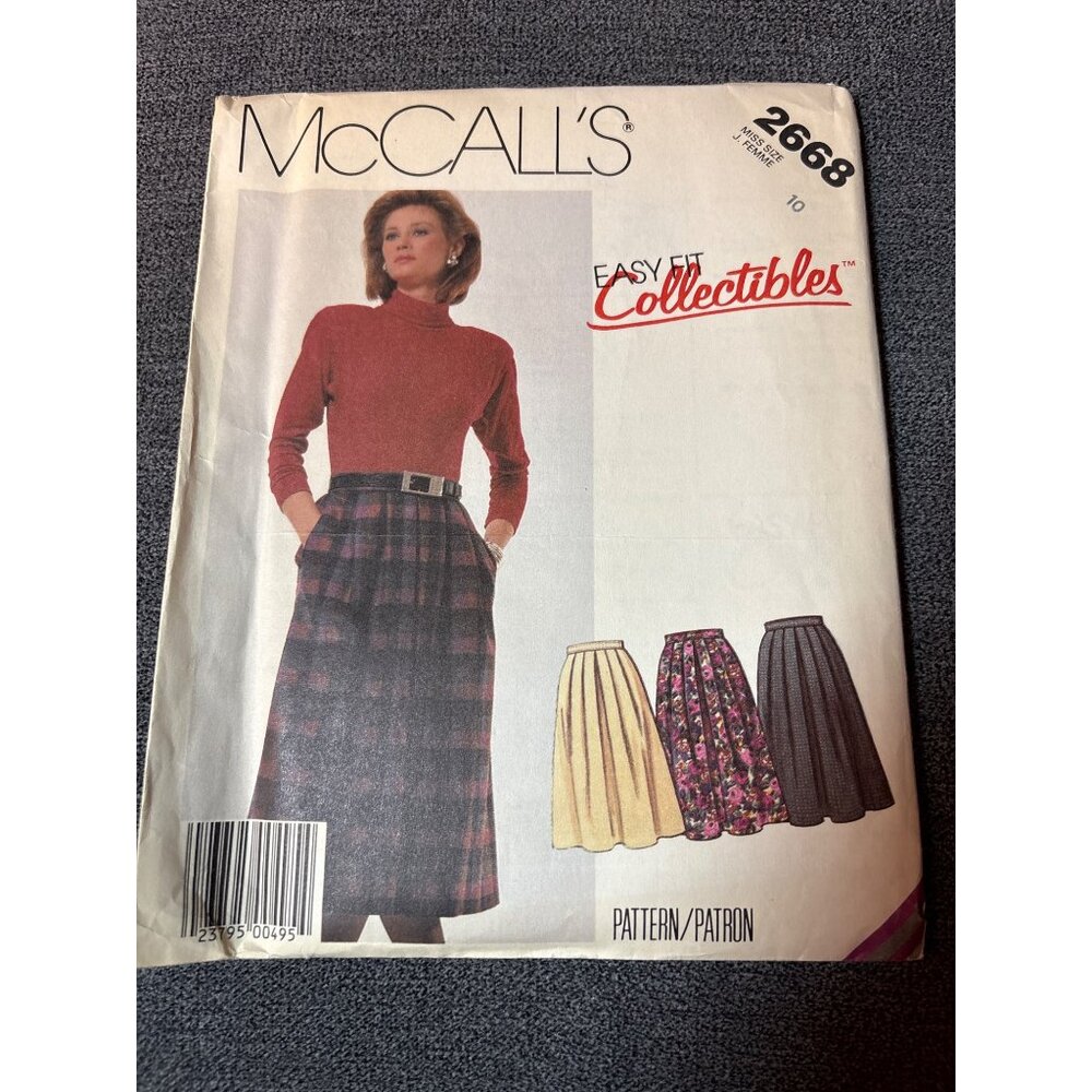 McCalls 2668 Size 10 Skirt Sewing Pattern Vintage 1986 Uncut